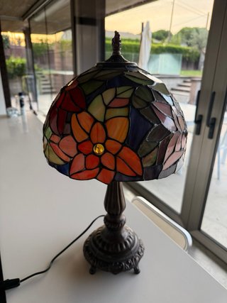 Lampada da tavolo Tiffany in cristallo