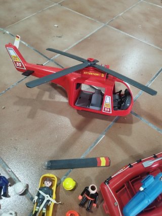 Helicóptero y Barco Rescate Playmobil