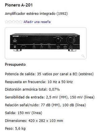 PIONEER A-201 (583) amplificador