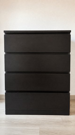 Cómoda MALM 4 cajones negra