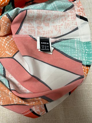 Mono corto Shein Talla M | Estampado retro naranja