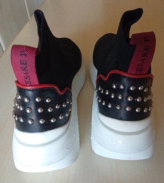 Sneakers Cesare Paciotti calzino nere con borchie