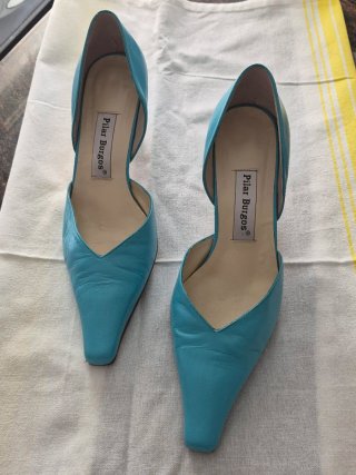 Tacones Pilar Burgos Azul Talla 38