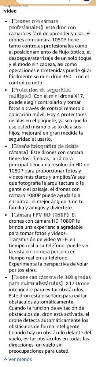 Dron X-17 con Cámara HD WiFi 1080P