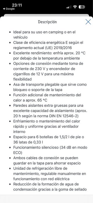 Nevera eléctrica portátil