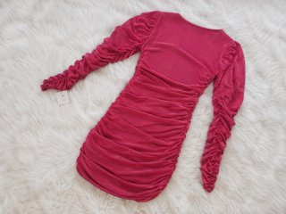 Vestido Tintali Fucsia Fruncido