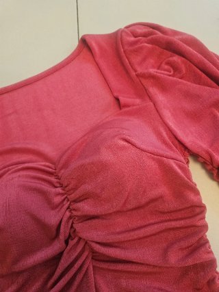 Vestido Tintali Fucsia Fruncido