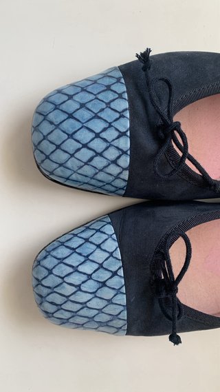 Bailarinas azul marino efecto serpiente