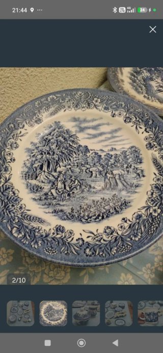 Vajilla Churchill Azul y Blanca