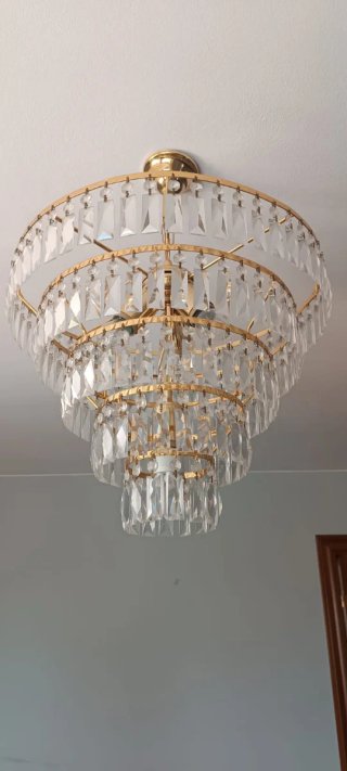 Lámpara de salón lágrimas metal dorado