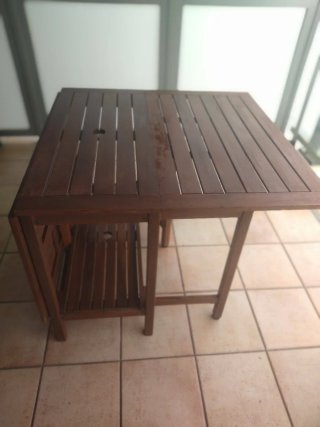 Mesa de madera para interior/exterior