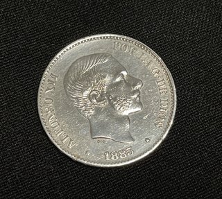 Moneda plata 50 céntimos de peso 1885