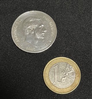 Moneda plata 50 céntimos de peso 1885