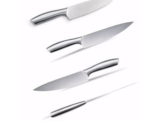 Juego 16 cuchillos acero con taco chef y Santoku