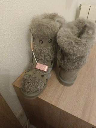 Botas de mujer T36 Beige/Marrón
