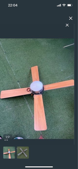 Ventilador de techo madera y metal