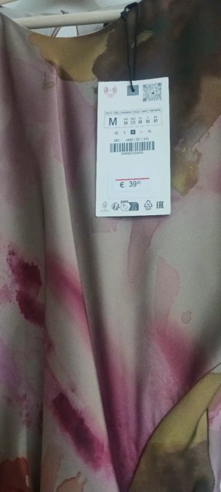 Vestido Zara TIE DYE satinado Talla M
