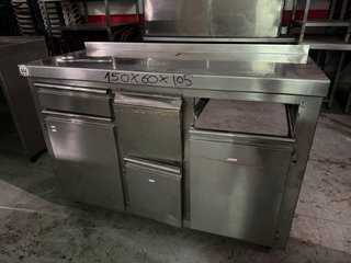 Mueble de cafe industrial 150x60x105