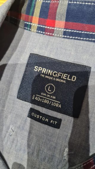Camisa Springfield Manga Corta Azul Jeans