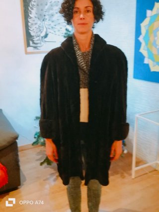 Abrigo señora XXL negro