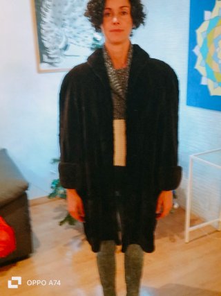 Abrigo señora XXL negro