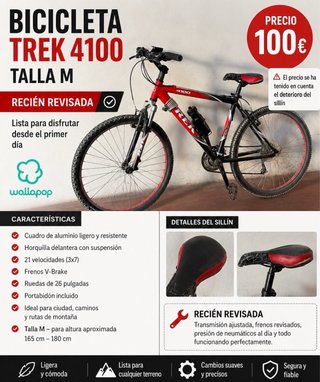 Bicicleta Trek 4100 Talla M