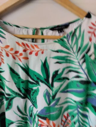Vestido Cortefiel estampado hojas talla única