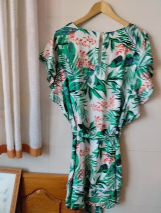 Vestido Cortefiel estampado hojas talla única