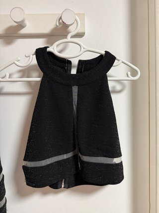 Conjunto fiesta top y falda brillantitos