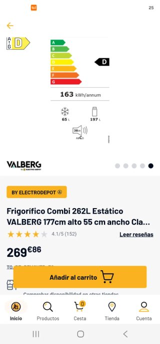 Frigorífico Valberg Combi 262L D