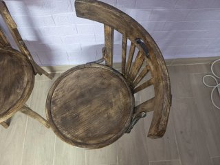 Juego de 3 Sillas Antiguas de Madera