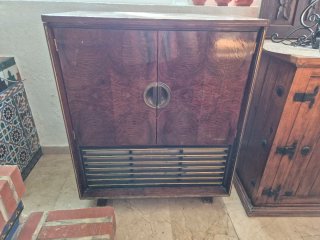 Mueble Música Años 60 Radio Vinilos Madera