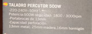 Taladro Percutor 500W Nuevo garantía y accesorios