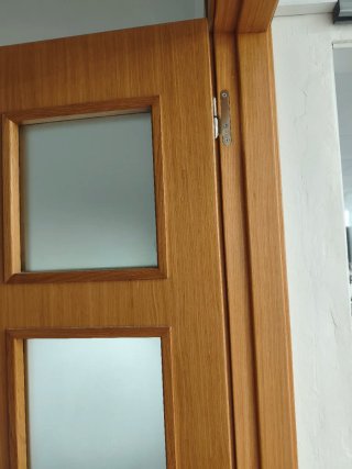 Puerta doble madera con cristal
