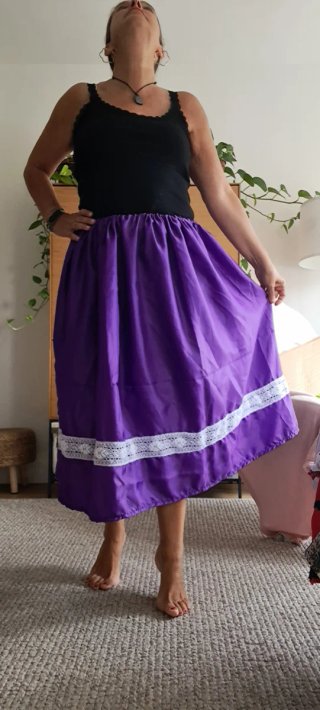 Falda 80cm, regional, neska, casera