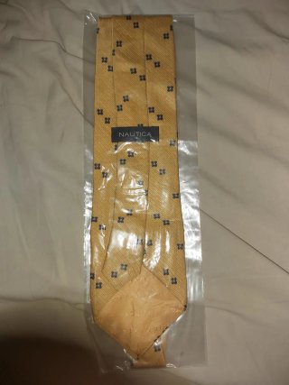 Corbata Nautica Dorada Estampada