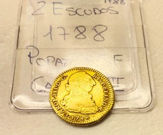 Moneda antigua de Escudos Oro 1788 Popayán SF.