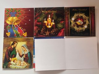 Lote 6 Tarjetas Navidad Cartulina Calidad
