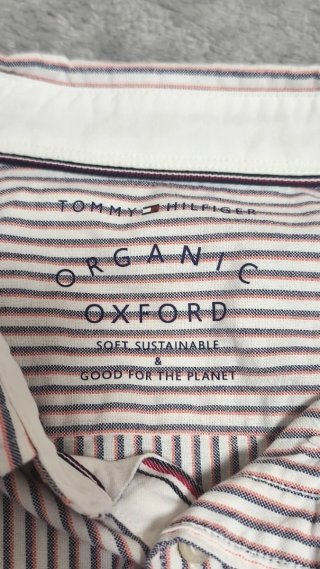 Camisa Tommy Hilfiger Rayas Orgánica Talla XXL