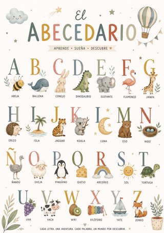 Láminas decorativas Abecedario y Números