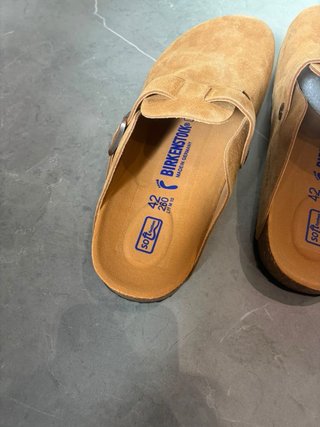 Birkenstock Camel Suede Clogs