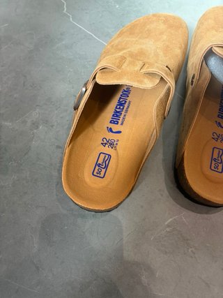 Birkenstock Camel Suede Clogs