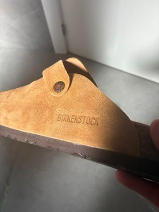 Birkenstock Camel Suede Clogs