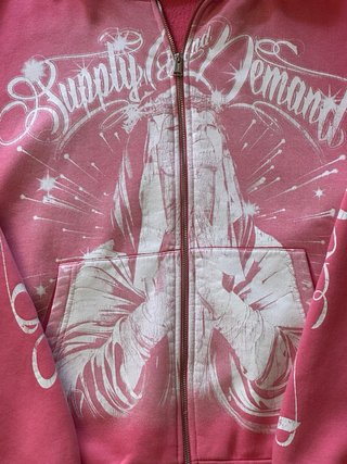 Supply & Demand Sudadera Rosa con Capucha. Talla M