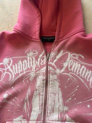 Supply & Demand Sudadera Rosa con Capucha. Talla M