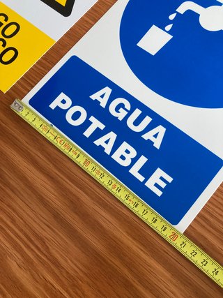 Señal Agua Potable Placa Aluminio 21x30cm