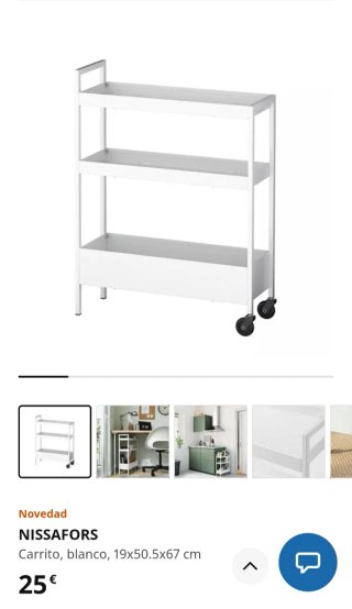 Carrito Auxiliar Blanco Ikea Nissafors