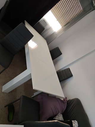 Mesa de comedor extensible blanca