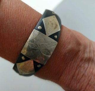 Pulseras Brazaletes Tuareg Cuero y Metal