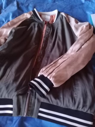 Cazadora Bomber Verde y Rosa